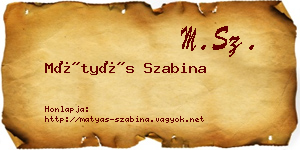 Mátyás Szabina névjegykártya
